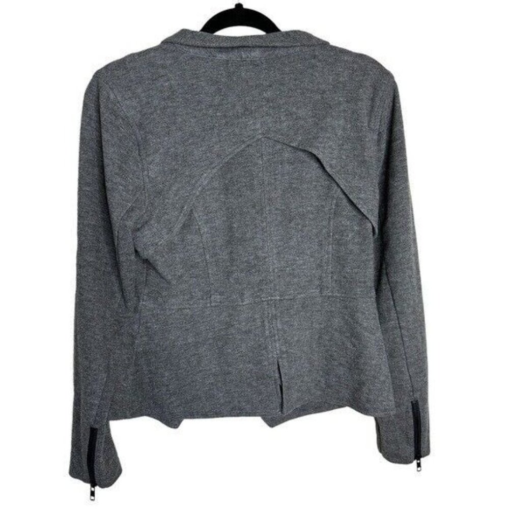Cabi # 3556 Women Small Gray Asymmetrical Flint Gray Ponte Moto Rebel Jacket - Picture 3 of 13